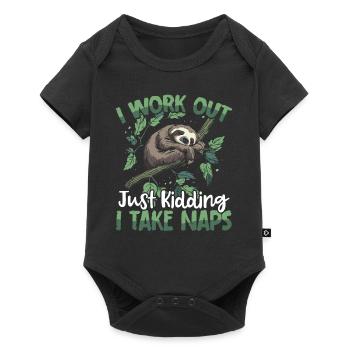 I work out just kidding I take naps - Baby Premium short-sleeve bodysuit - black - Front