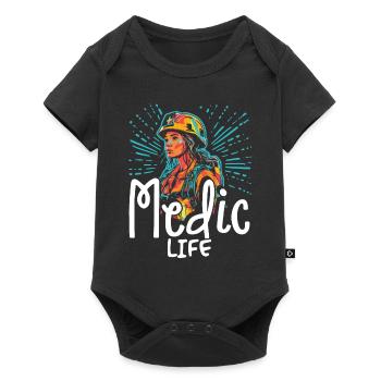 Paramedic - Sanitäter - Medic Life - Baby Premium Kurzarmbody - Schwarz - Vorne