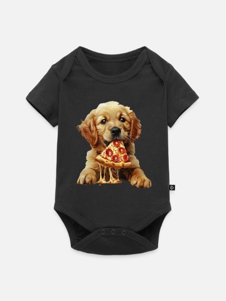 Hund - Baby Premium Kurzarmbody - Schwarz