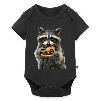 Raccoon - Baby Premium short-sleeve bodysuit - black - Front