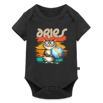 Zodiac - Sternzeichen - Aries - Widder - Baby Premium Kurzarmbody - Schwarz - Vorne