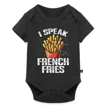 Je parle frites - Body à manches courtes Premium Bébé - noir - Devant