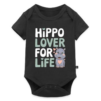 Adorable bébé hippopotame oeuvre pour les amateurs d’hippopotames - Body à manches courtes Premium Bébé - noir - Devant
