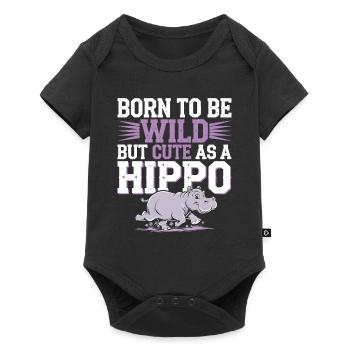 Adorable bébé hippopotame oeuvre pour les amateurs d’hippopotames - Body à manches courtes Premium Bébé - noir - Devant