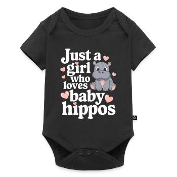 Adorable bébé hippopotame oeuvre pour les amateurs d’hippopotames - Body à manches courtes Premium Bébé - noir - Devant