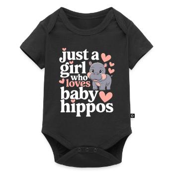 Adorable bébé hippopotame oeuvre pour les amateurs d’hippopotames - Body à manches courtes Premium Bébé - noir - Devant