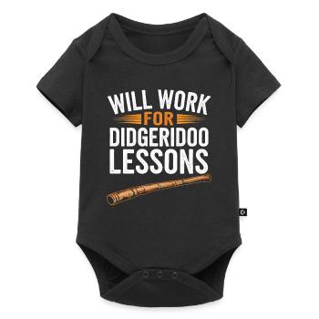 Didgeridoo Player Embracing Aboriginal Instrument - Baby Premium Kurzarmbody - Schwarz - Vorne