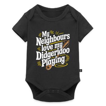 Didgeridoo Player Embracing Aboriginal Instrument - Baby Premium Kurzarmbody - Schwarz - Vorne