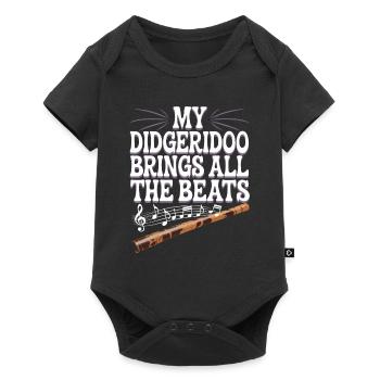 Didgeridoo Player Embracing Aboriginal Instrument - Baby Premium Kurzarmbody - Schwarz - Vorne