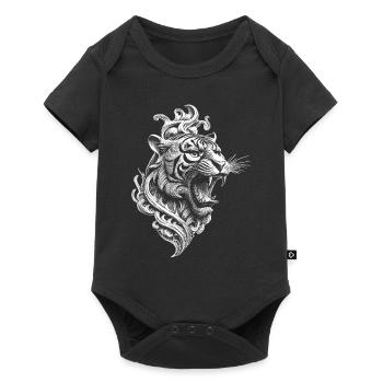 Zen Tiger Shirt for meditative moments - Baby Premium short-sleeve bodysuit - black - Front