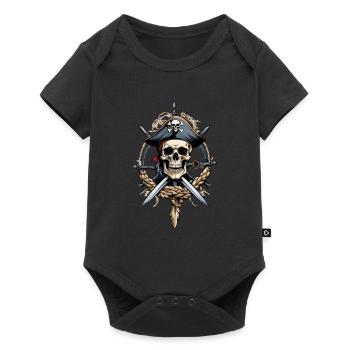 Pirate Flags Skull Jolly Roger Pirate Costume - Baby Premium short-sleeve bodysuit - black - Front