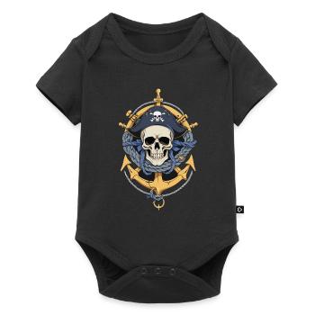 Pirate Flags Skull Jolly Roger Pirate Costume - Baby Premium short-sleeve bodysuit - black - Front