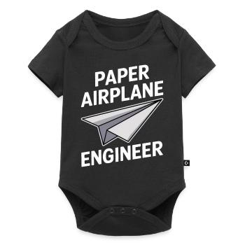 Avion en papier disant blague Avion en papier cadeau - Body à manches courtes Premium Bébé - noir - Devant