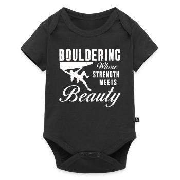 Bouldering Strength Meets Beauty Bouldering - Baby Premium short-sleeve bodysuit - black - Front