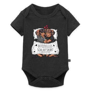 Chemise de nuit officielle Couple de teckels mignons - Body à manches courtes Premium Bébé - noir - Devant