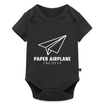Avion en papier disant blague Avion en papier cadeau - Body à manches courtes Premium Bébé - noir - Devant