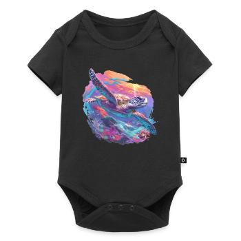 Tortue de mer Meeresschildkröten Meeresschildkröte - Body à manches courtes Premium Bébé - noir - Devant