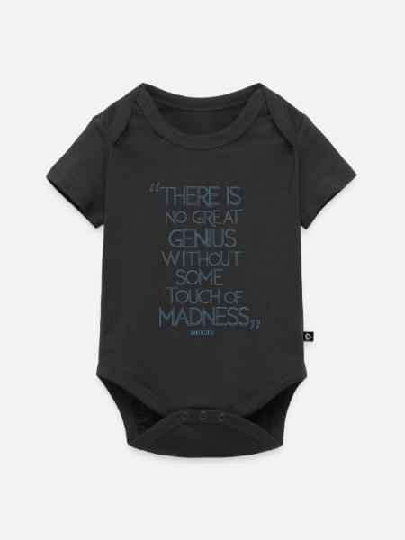 Zitat von Aristoteles gibt es kein großes Genie ohne - Baby Premium Kurzarmbody - Schwarz