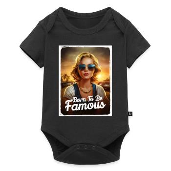 Born to be famous girl sunset sunglasses - Baby Premium short-sleeve bodysuit - black - Front
