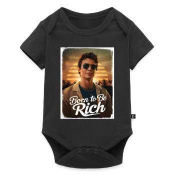 Born to be rich boy retro sunrise - Baby Premium short-sleeve bodysuit - black - Front