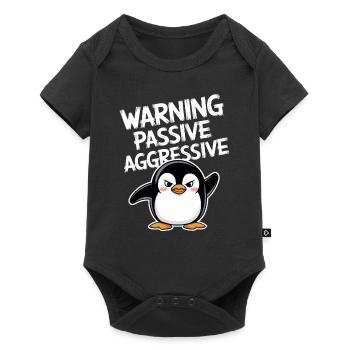 Beware Passive Aggressive Funny Penguin - Baby Premium short-sleeve bodysuit - black - Front