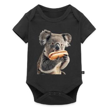 Koala - Baby Premium Kurzarmbody - Schwarz - Vorne