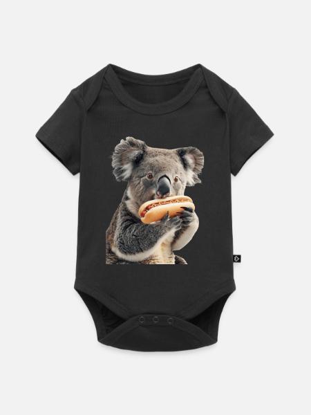 Koala - Baby Premium Kurzarmbody - Schwarz