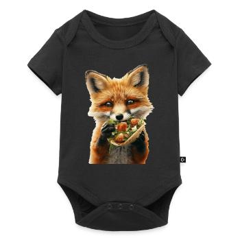 Fuchs - Baby Premium Kurzarmbody - Schwarz - Vorne