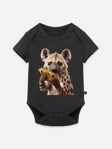 Hyäne - Baby Premium Kurzarmbody - Schwarz