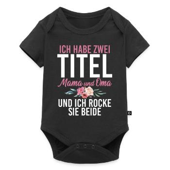 Funny Mom Grandma Saying Motif Ladies Mother's Day - Baby Premium short-sleeve bodysuit - black - Front