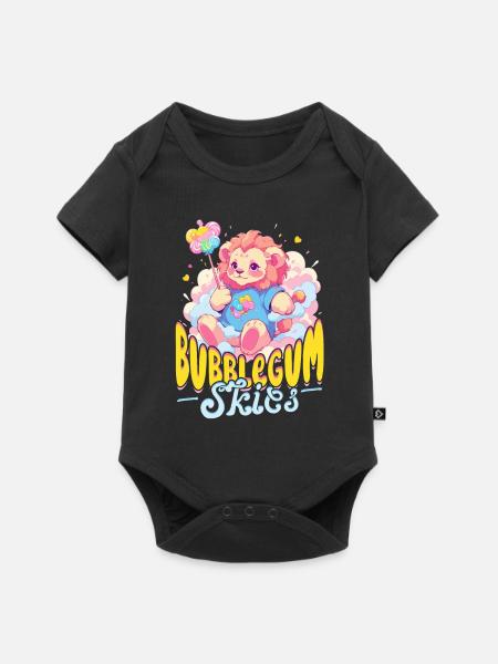 Zuckerwatte Bubblegum Skies - Baby Premium Kurzarmbody - Schwarz