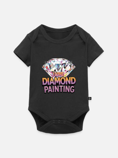 Diamond Painting Diamond Painter - Baby Premium Kurzarmbody - Schwarz