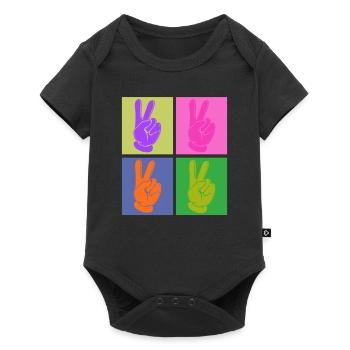 Poignée de paix colorée Pop Art Design - Body à manches courtes Premium Bébé - noir - Devant