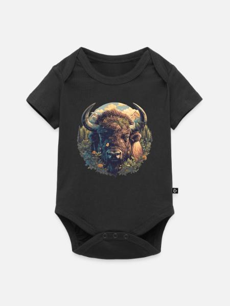 Bisons Bison - Baby Premium Kurzarmbody - Schwarz