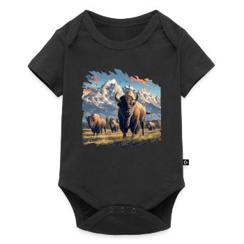 Bisons Bison - Body à manches courtes Premium Bébé - noir - Devant