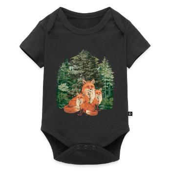 Forêt Animaux de la forêt Habitants de la forêt Renard Renards Nature - Body à manches courtes Premium Bébé - noir - Devant