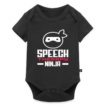 Speech Therapy Ninja Cool Therapy Motif - Baby Premium short-sleeve bodysuit - black - Front