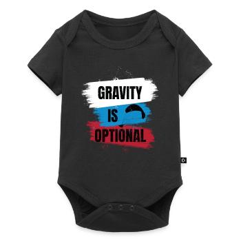 Gravity Is Optional – Paragliding Freedom - Baby Premium short-sleeve bodysuit - black - Front