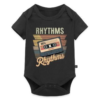 cassette rythme année 80 - Body à manches courtes Premium Bébé - noir - Devant