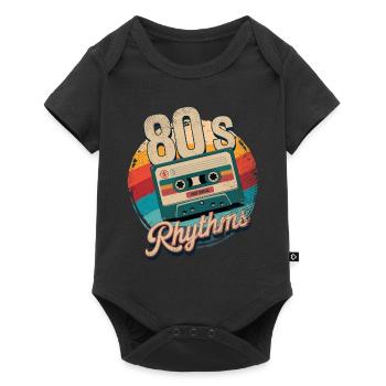 cassette rythme année 80 - Body à manches courtes Premium Bébé - noir - Devant