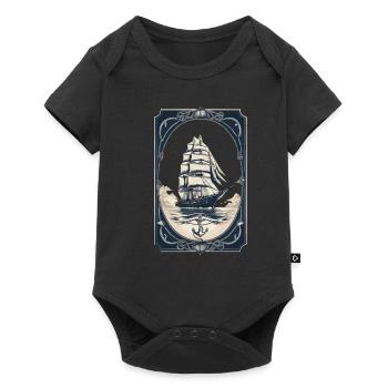 Voilier maritime Aventure Romance - Body à manches courtes Premium Bébé - noir - Devant