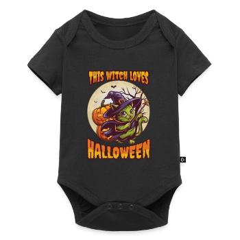 Cute Witch Cat Halloween Outfit Women - Baby Premium short-sleeve bodysuit - black - Front