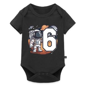 6e anniversaire astronaute aventure spatiale pour les garçons - Body à manches courtes Premium Bébé - noir - Devant