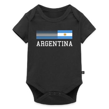 Argentinien Geschenk Argentina Argentine Flagge - Baby Premium Kurzarmbody - Schwarz - Vorne