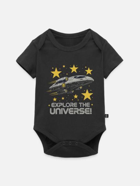 RAUMSCHIFFE - Baby Premium Kurzarmbody - Schwarz