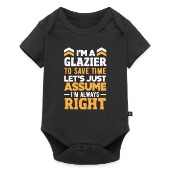 Glaser Geschenk - Baby Premium Kurzarmbody - Schwarz - Vorne