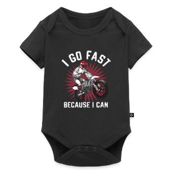 Moto Je vais vite parce que je peux - Body à manches courtes Premium Bébé - noir - Devant