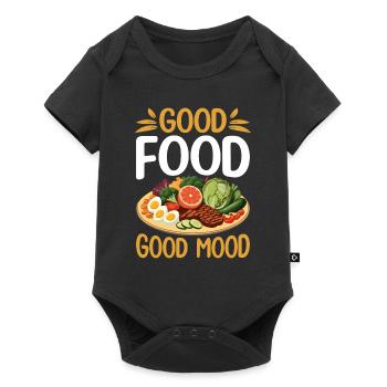 Bonne bouffe = Bonne humeur. - Body à manches courtes Premium Bébé - noir - Devant