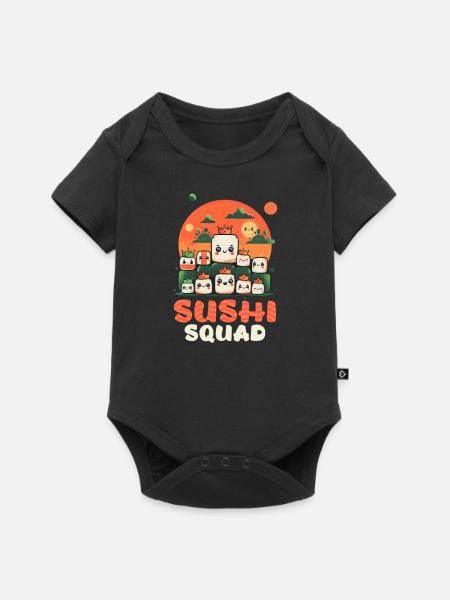 Sushi Rolle Sushi Squad - Baby Premium Kurzarmbody - Schwarz