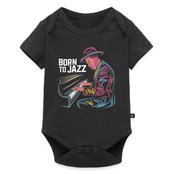 Born To Jazz: Meisterhafte Klavierkunst - Baby Premium Kurzarmbody - Schwarz - Vorne